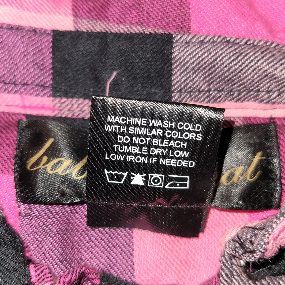 Vintage Baby Phat Infant's 18 months Flannel Pink & Black Plaid Dress / Top - Picture 10 of 10